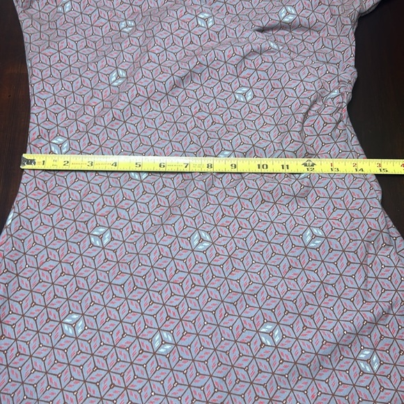 PATAGONIA Bay Laurel Faux Wrap Geometric Knot Back Stretch Dress Women Size L - Picture 11 of 13